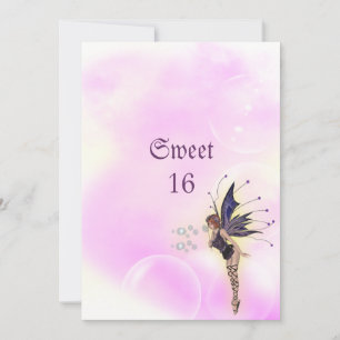 Bubble Fairy Fantasy Sweet 16 Birthday Kaart