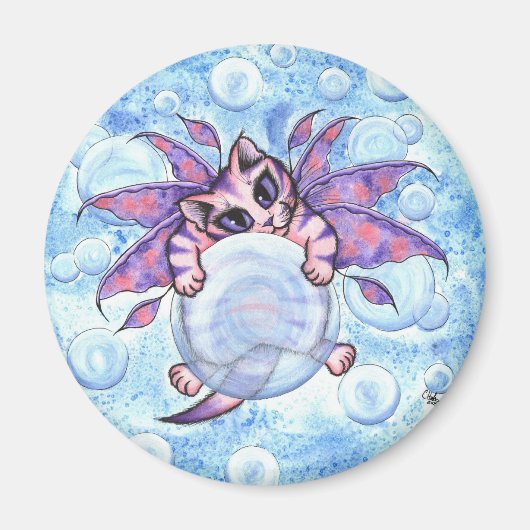 Bubble Fairy Kitten Chat Imaginaire Magnet d'art (Devant)
