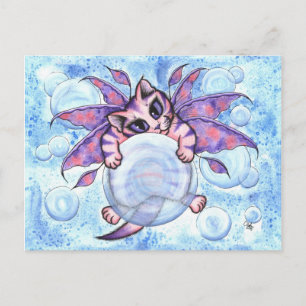 Bubble Fairy Kitten Fantasy Cat Art Briefkaart