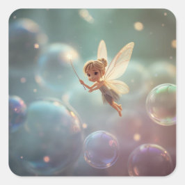 Bubble Fairy Vierkante Sticker