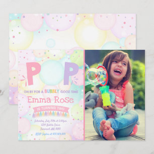 Bubble Fête Anniversaire Invitation Bubbly Anniver