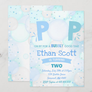 Bubble Fête Anniversaire Invitation Bubbly Anniver