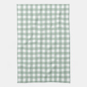 Bubble Frogs Gingham - salie lauriergroen plaid. Theedoek (Verticaal)