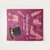 Bubble Glitter Champagne Bachelorette Party Tapest Wandkleed (Voorkant (horizontaal))