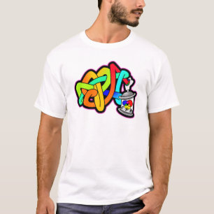 BUBBLE GRAFFITI SPRAY KAN KUNNEN KUNNEN DOORGAAN D T-SHIRT