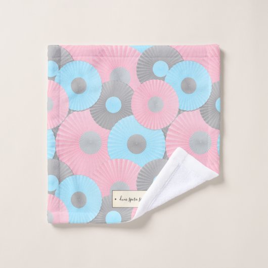 Bubble gum Circle Origami Pastel Patroon Bad Handdoek (Wasdoekje)