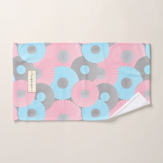 Bubble gum Circle Origami Pastel Patroon Bad Handdoek (Handdoek)
