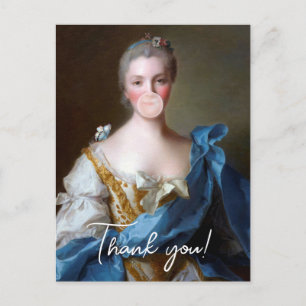 Bubble gum diva die bubblekauwgom blaast Dankkaart Briefkaart