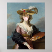 Bubble Gum-diva in een strohoed Poster (Voorkant)