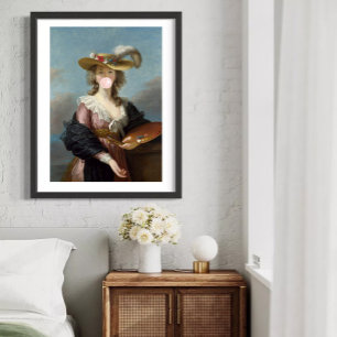 Bubble Gum-diva in een strohoed Poster