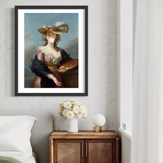 Bubble Gum-diva in een strohoed Poster