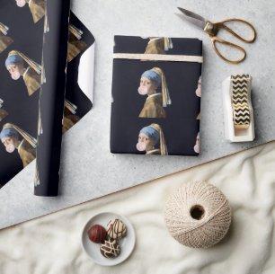 Bubble Gum Diva met Parel Oorbel Cadeaupapier