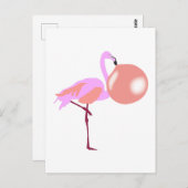 Bubble Gum Flamingo Bgloing Bubble Briefkaart (Voorkant / Achterkant)