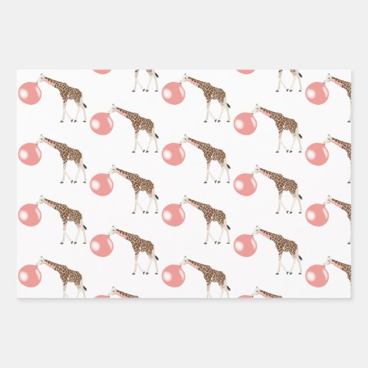 Bubble Gum Giraffe Baling Bubble Inpakpapier Vel (Voorkant)