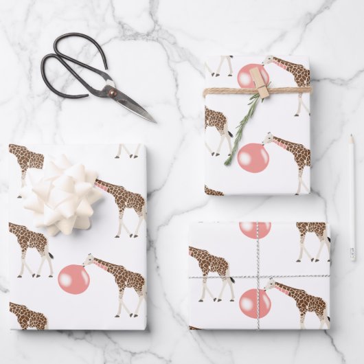 Bubble Gum Giraffe Baling Bubble Inpakpapier Vel (Voorkant)