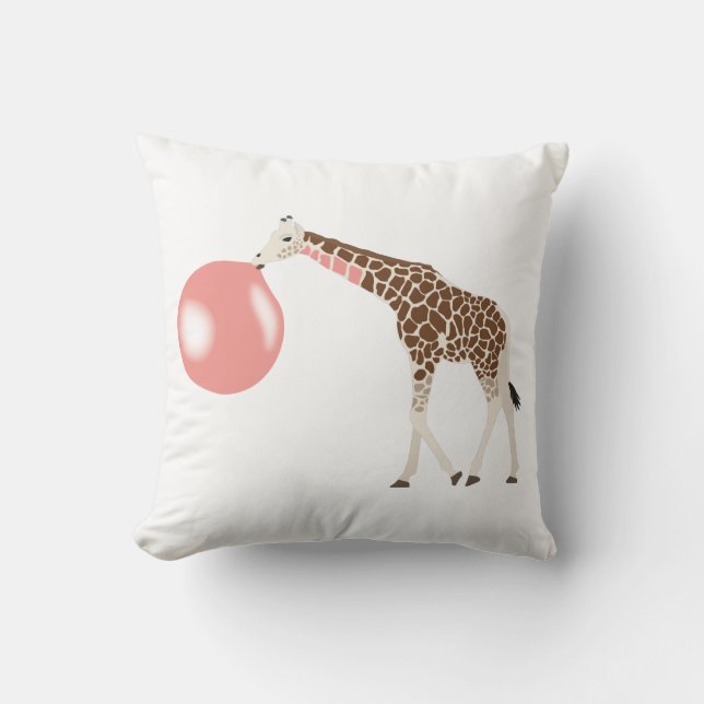Bubble Gum Giraffe Baling Bubble Kussen (Voorkant)