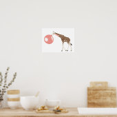 Bubble Gum Giraffe Baling Bubble Poster (Keuken)