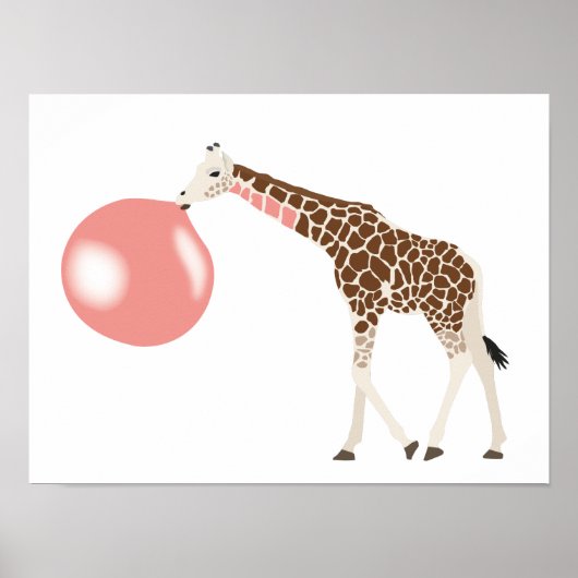 Bubble Gum Giraffe Baling Bubble Poster (Voorkant)