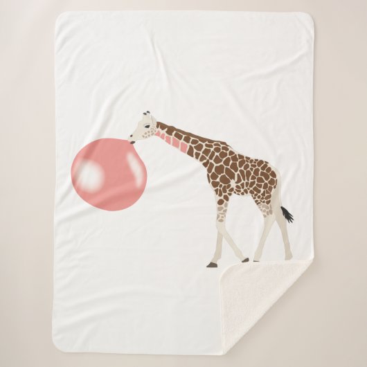Bubble Gum Giraffe Baling Bubble Sherpa Deken (Voorkant)