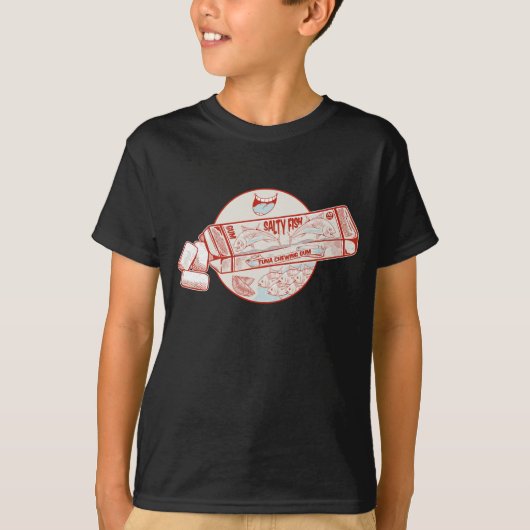Bubble gum grappige tonijn vis smaak t-shirt (Voorkant)