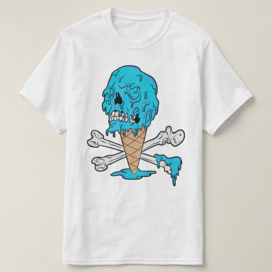 Bubble-gum Ice Cream Driving Skull T-shirt (Design voorkant)