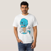 Bubble-gum Ice Cream Driving Skull T-shirt (Voorkant volledig)