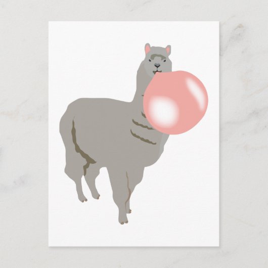 Bubble Gum Llama Bgloebel Briefkaart (Voorkant)