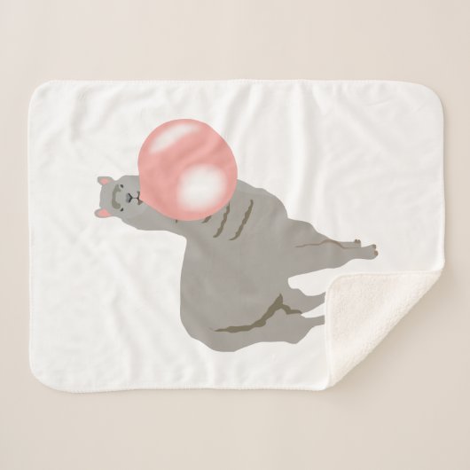 Bubble Gum Llama Bgloebel Sherpa Deken (Voorkant (horizontaal))