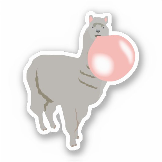 Bubble Gum Llama Bgloebel Sticker (Voorkant)