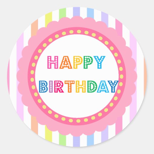 Bubble Gum Party by Bella Bella Studios Ronde Sticker (Voorkant)