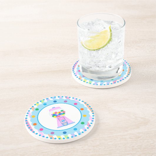 Bubble Gum Party by Bella Bella Studios Zandsteen Onderzetter (Zijkant)
