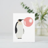 Bubble Gum Penguin Blowcosbubbels Briefkaart (Staand voorkant)