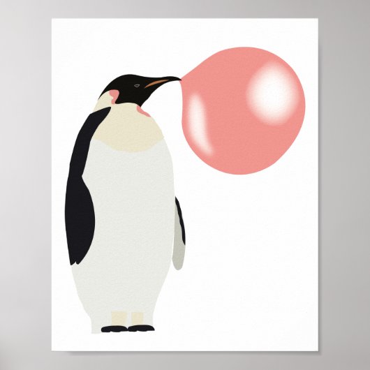 Bubble Gum Penguin Blowcosbubbels Poster (Voorkant)
