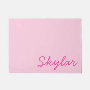 Bubble Gum Pink Hot Roze Aangepaste Cursieve Naam Deurmat