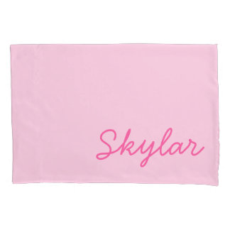 Bubble Gum Pink Hot Roze Aangepaste Cursieve Naam Kussensloop