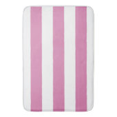 Bubble Gum Pink & White Striped Bath Mat (Voorkant Verticaal)