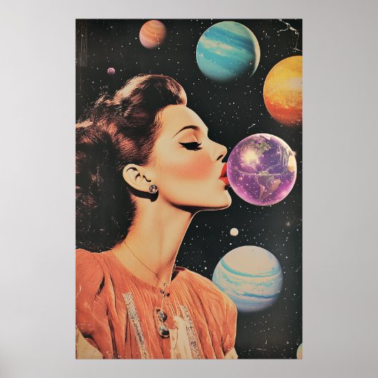 Bubble Gum Retro Collage Poster (Voorkant)