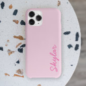 Bubble Gum rose Hot rose Personnalisé Nom Coque -