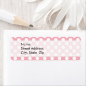 Bubble Gum Roze Polka Dots Etiket (Insitu)