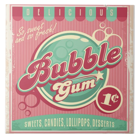 Bubble Gum Tile Tegeltje (Voorkant)