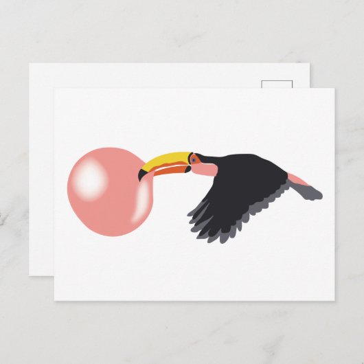 Bubble Gum Toucan Bing Bubble Briefkaart (Voorkant / Achterkant)