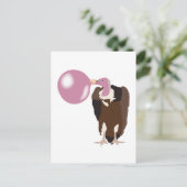 Bubble Gum Vulture Baling Bubble Briefkaart (Staand voorkant)