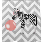 Bubble Gum Zebra Baling Bubble Douchegordijn (Voorkant)