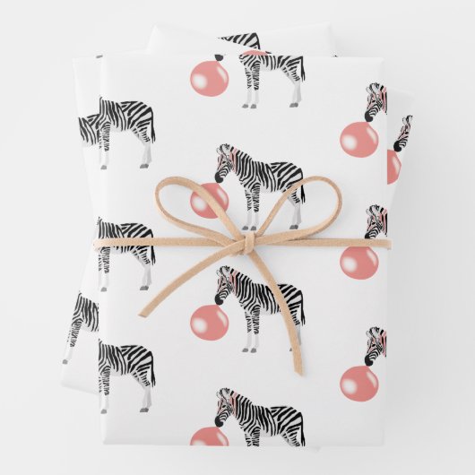 Bubble Gum Zebra Baling Bubble Inpakpapier Vel (In situ)