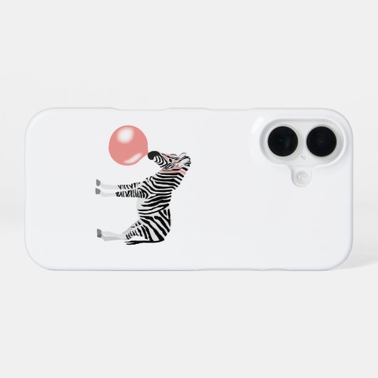 Bubble Gum Zebra Baling Bubble iPhone 16 Hoesje (Achterkant horizontaal)