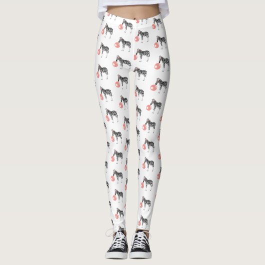 Bubble Gum Zebra Baling Bubble Leggings (Voorkant)
