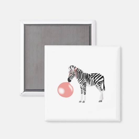 Bubble Gum Zebra Baling Bubble Magneet (Voorkant / Achterkant)