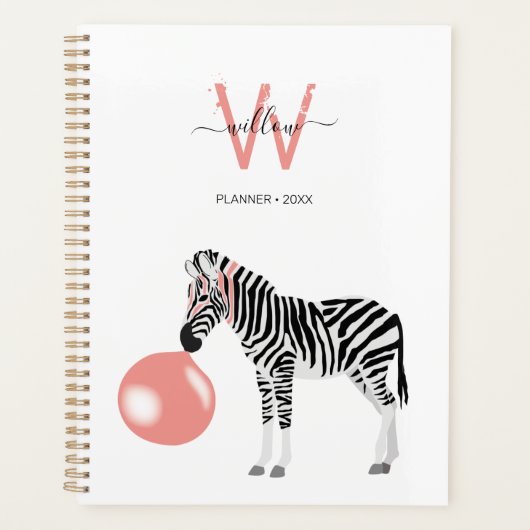 Bubble Gum Zebra Baling Bubble Planner (Voorkant)