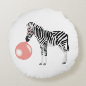 Bubble Gum Zebra Baling Bubble Rond Kussen (Achterkant)