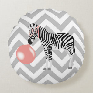Bubble Gum Zebra Baling Bubble Rond Kussen